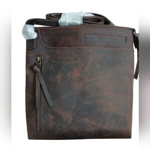 Oak Leathers Vintage Inspired Purse Crossbody Brown Leather Purse